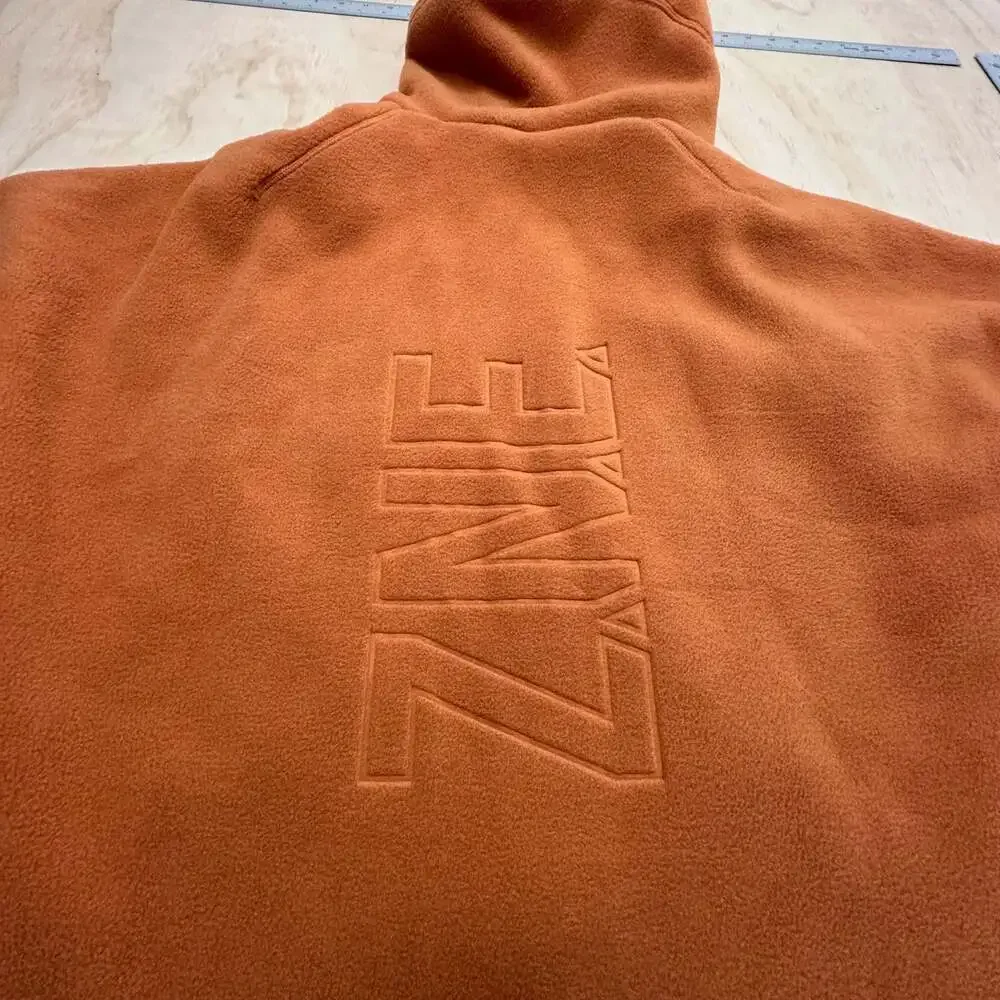 Adidas Z.N.E. Full-Zip Orange Fleece Hoodie Jacket XL
